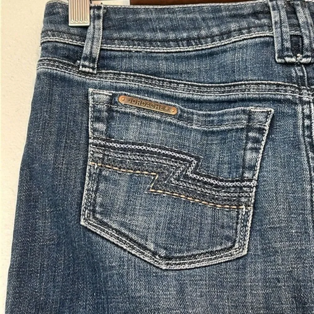 Vintage 90s Jordache Denim Mini Skirt Button Fly Front Womens 26 Raw Hem Y2K